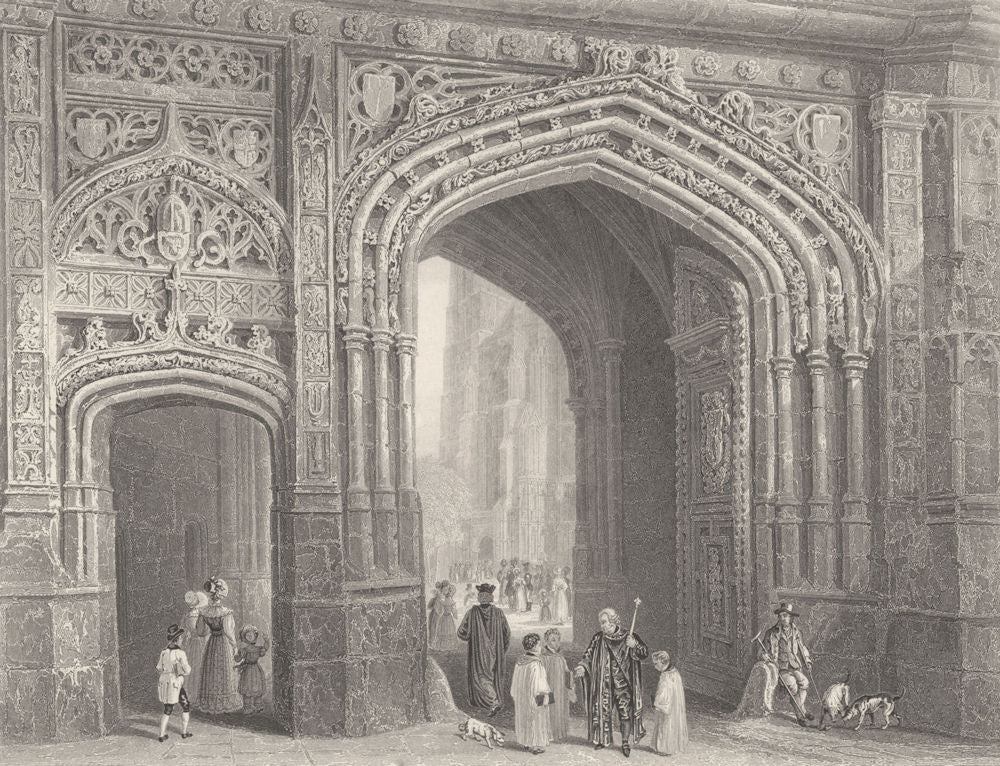 KENT. Christ- Church Gate- House- Canterbury. (Bartlett) 1836 old print